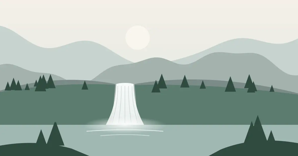 Illustrated featured image for University Falls (historical) in Tuscaloosa County, Alabama