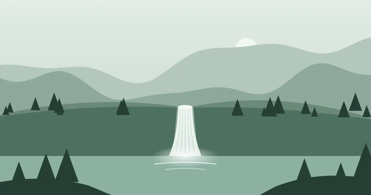 Illustrated featured image for Golden Gate Falls in Bethel County, Alaska