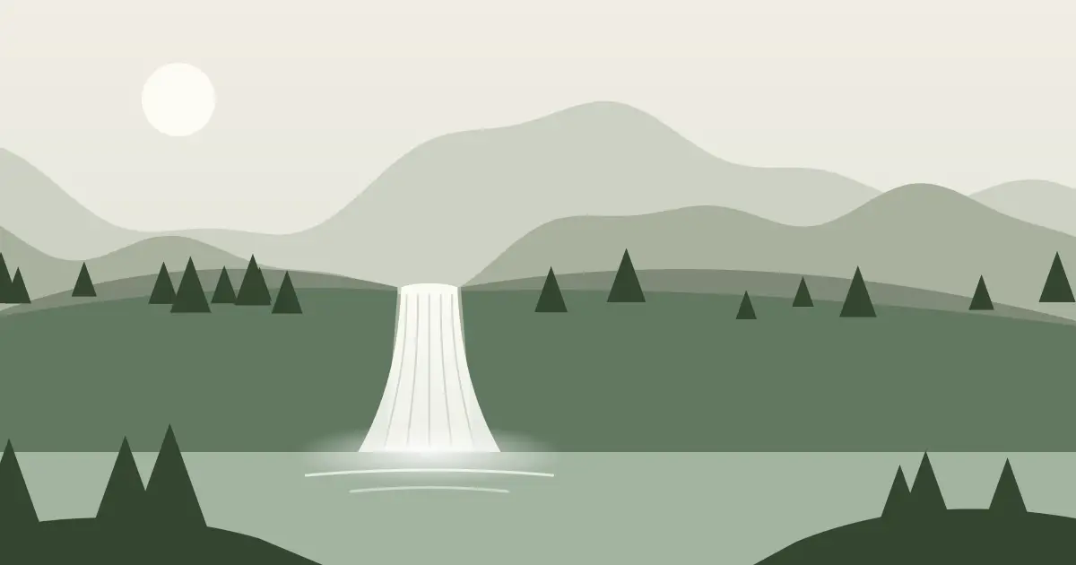 Illustrated featured image for Ohman Falls in Chugach County, Alaska