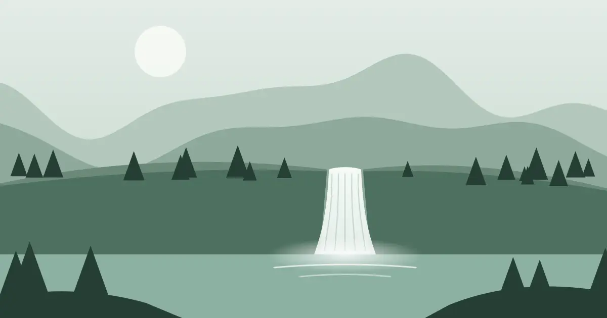 Illustrated featured image for Sahlin Falls in Chugach County, Alaska