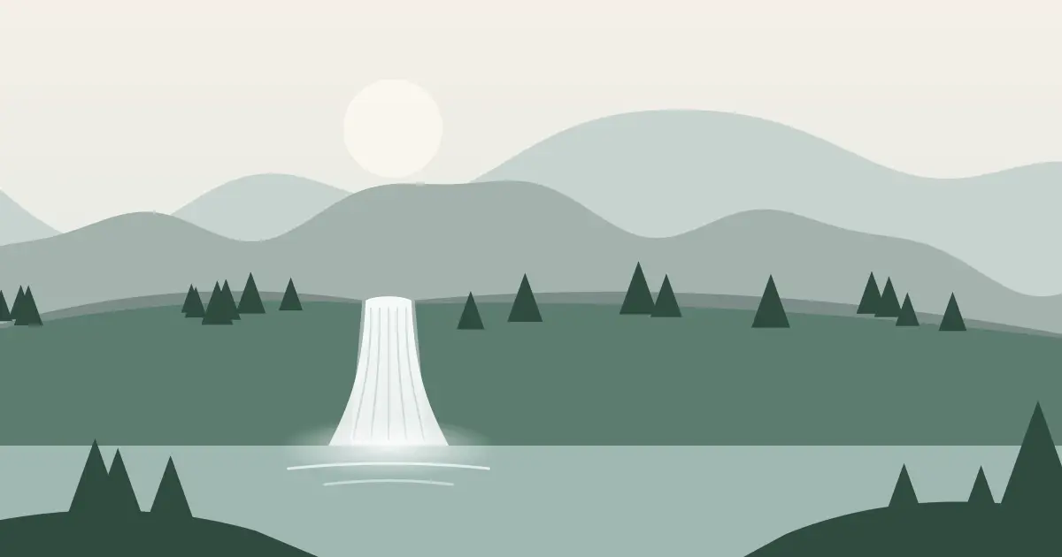 Illustrated featured image for Rotary Falls in Matanuska-Susitna County, Alaska