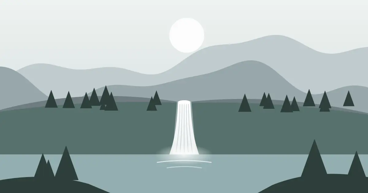 Illustrated featured image for Sweetheart Falls in Juneau County, Alaska