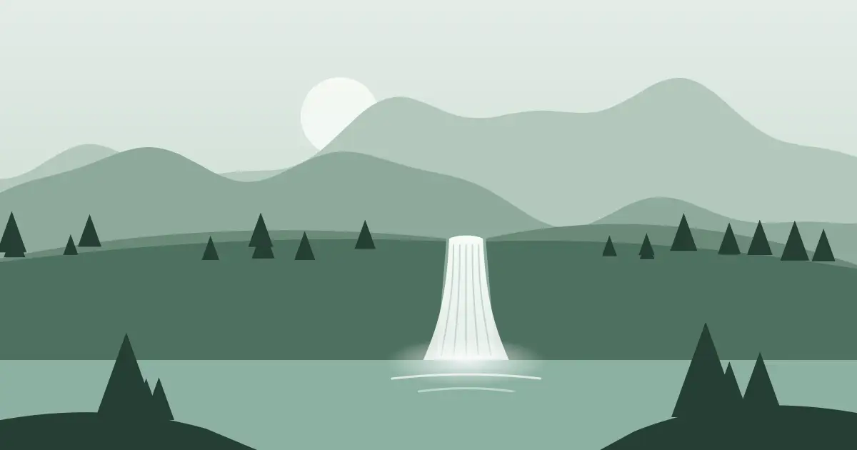 Illustrated featured image for Cheshnina Falls in Copper River County, Alaska
