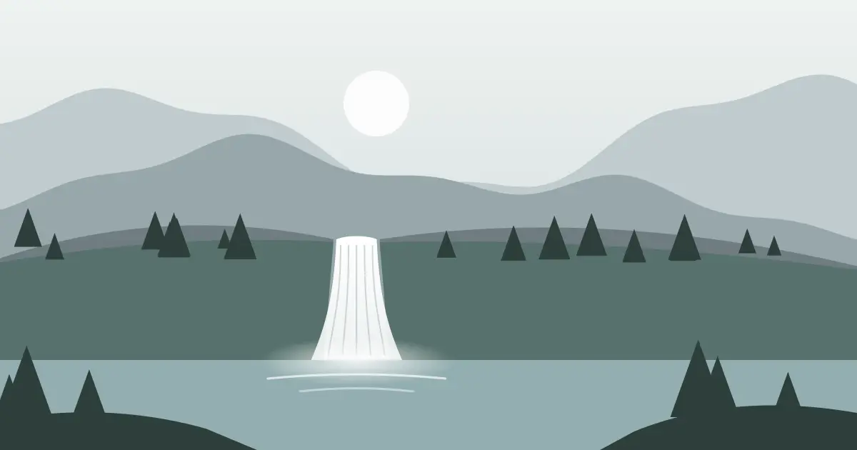 Illustrated featured image for Rainbow Falls in Wrangell County, Alaska