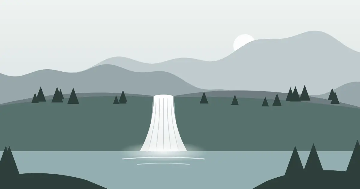 Illustrated featured image for Blue Canyon Falls in Fresno County, California