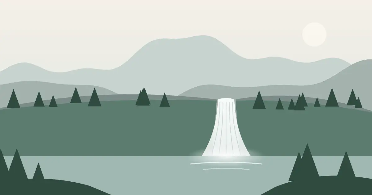 Illustrated featured image for Second Falls in Inyo County, California
