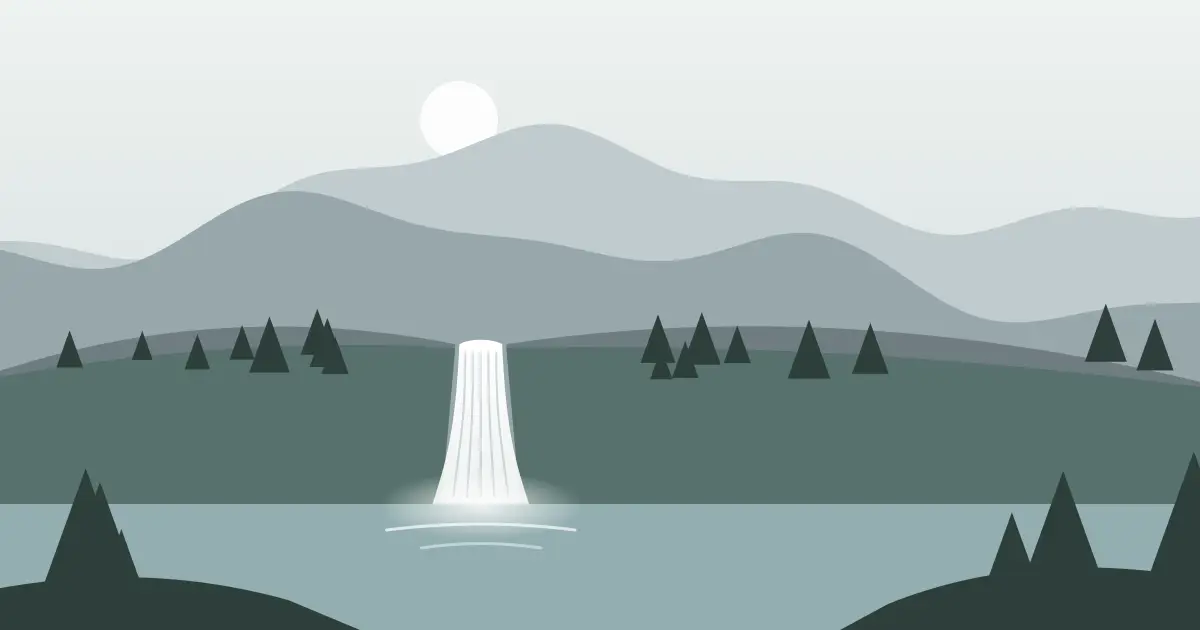 Illustrated featured image for Cholollo Falls in Tulare County, California