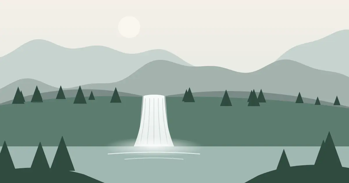 Illustrated featured image for Bedrock Falls in Chaffee County, Colorado
