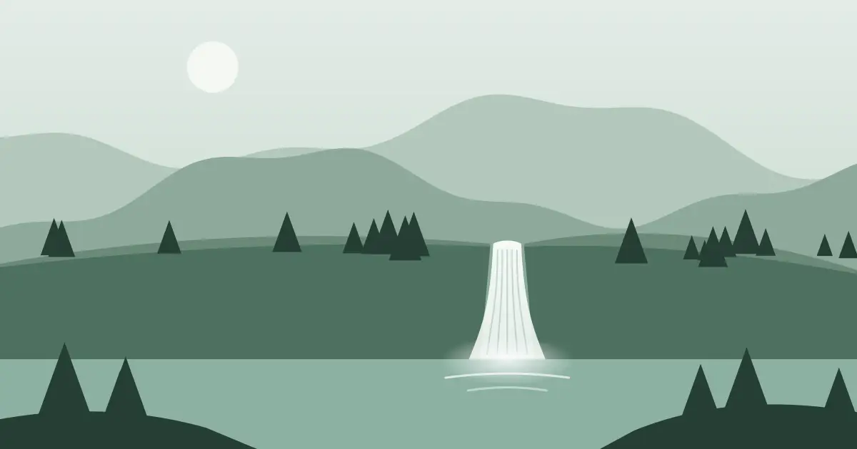 Illustrated featured image for Silver Cascade Falls in El Paso County, Colorado