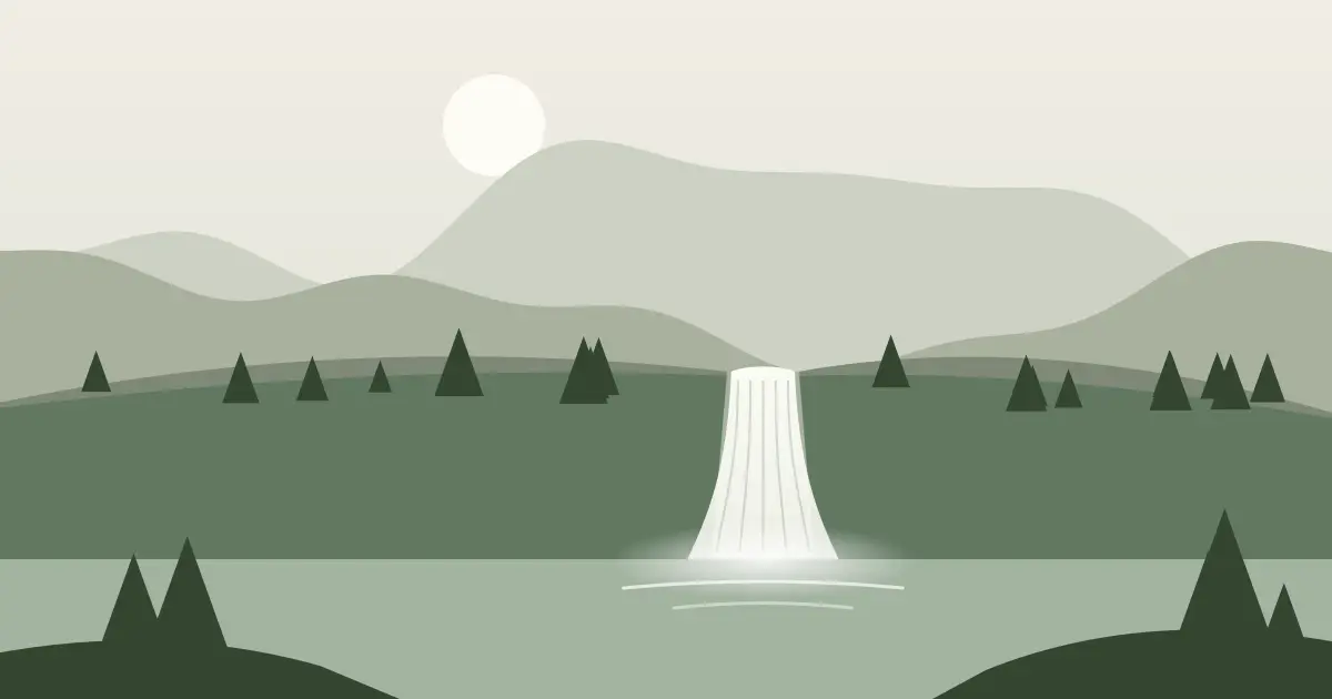 Illustrated featured image for Lower Disaster Falls in Moffat County, Colorado
