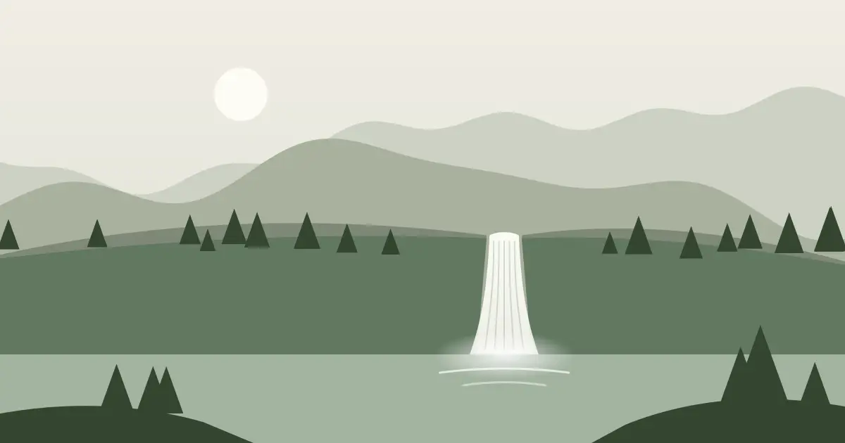 Illustrated featured image for Rippowan Falls in Western Connecticut County, Connecticut