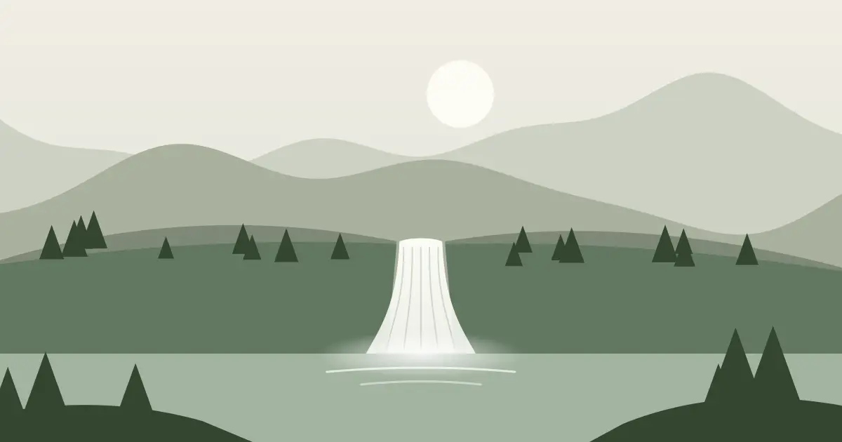 Illustrated featured image for Lost Creek Falls in Adams County, Idaho
