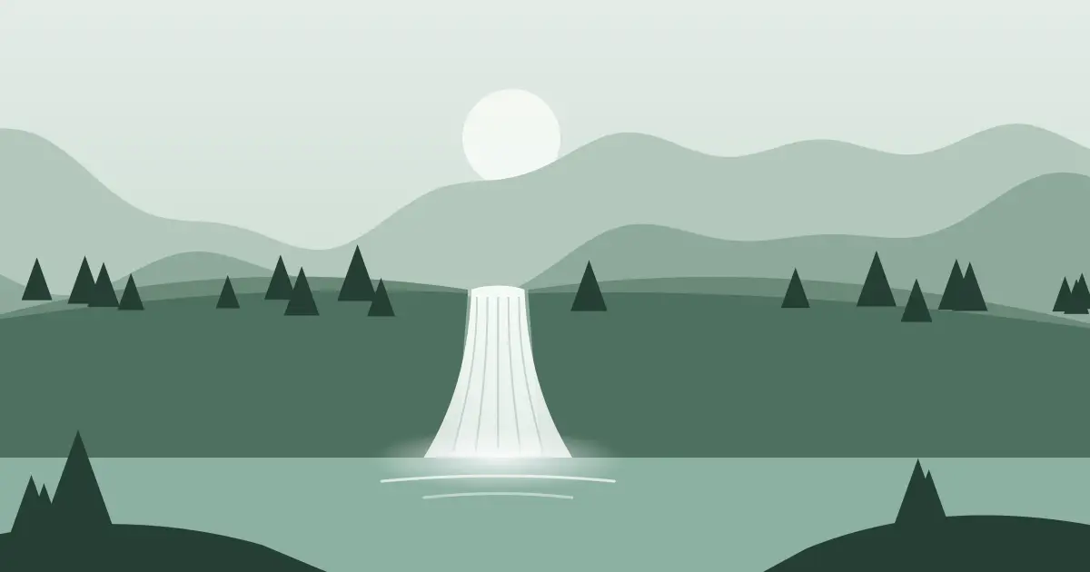Illustrated featured image for Lost Creek Falls in Adams County, Idaho