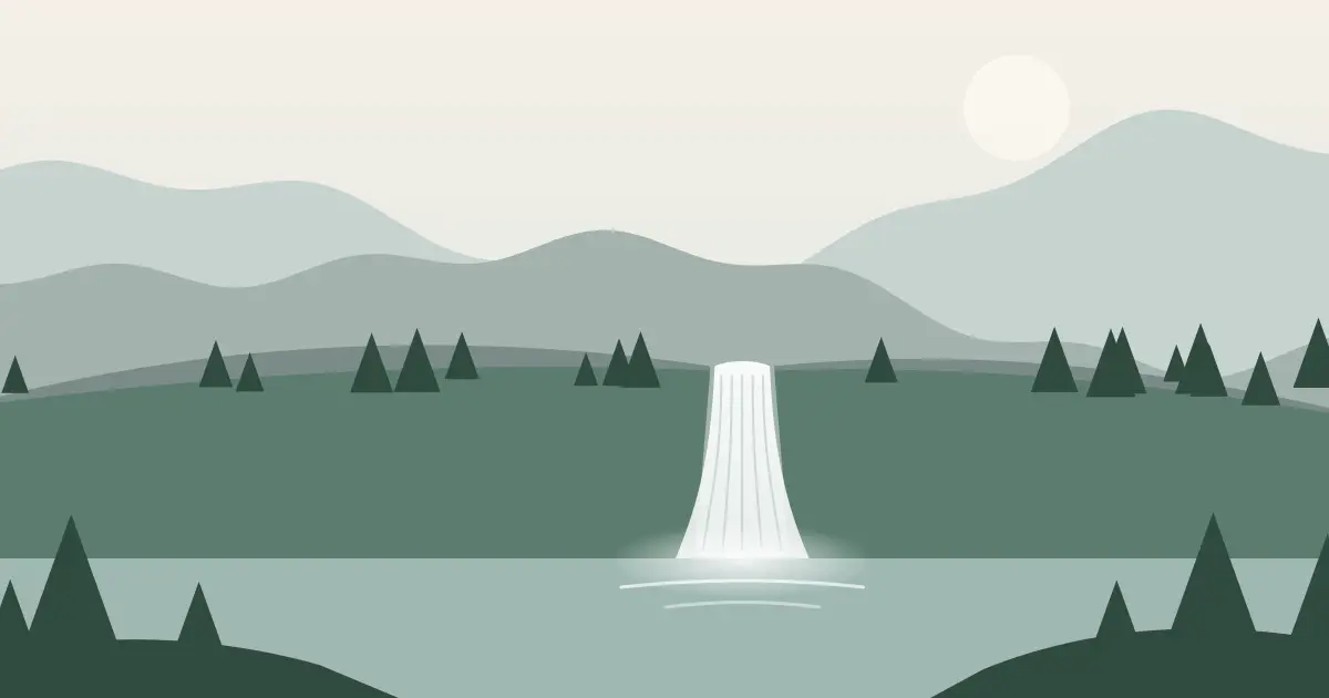 Illustrated featured image for Carey Falls in Idaho County, Idaho