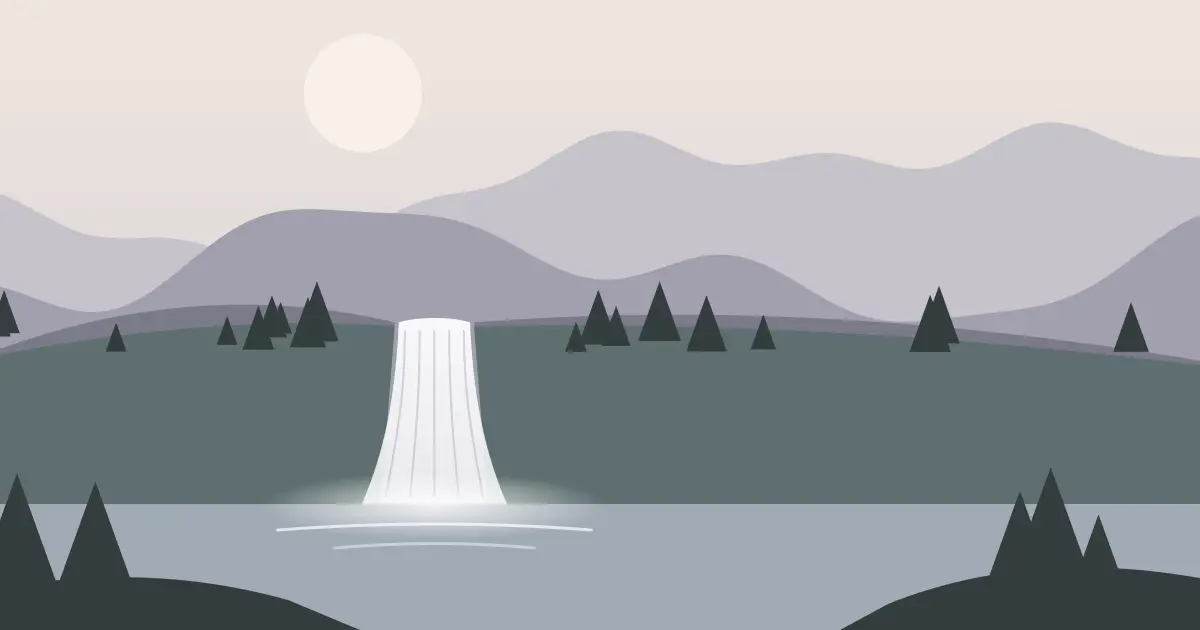 Illustrated featured image for Canyon Creek Falls in DuPage County, Illinois