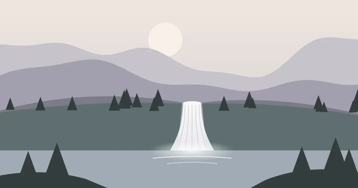 Illustrated featured image for Derbyshire Falls in Franklin County, Indiana