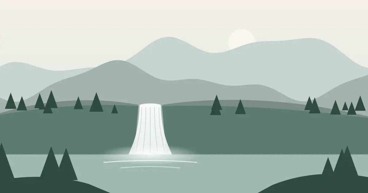 Illustrated featured image for Caney Falls in Lawrence County, Kentucky