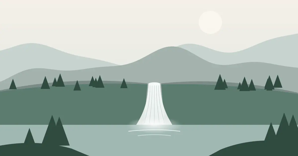 Illustrated featured image for Dog Falls in Washington County, Maine