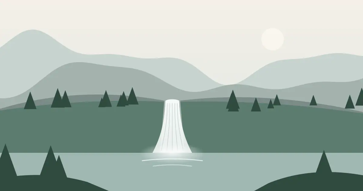 Illustrated featured image for Hatch Falls in Piscataquis County, Maine