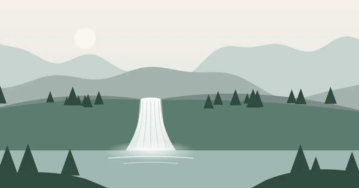 Illustrated featured image for Basion Cove Falls in Cumberland County, Maine