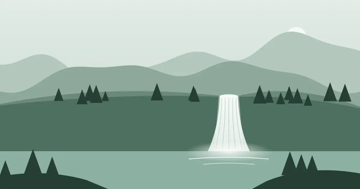 Illustrated featured image for Millinocket Falls in Penobscot County, Maine