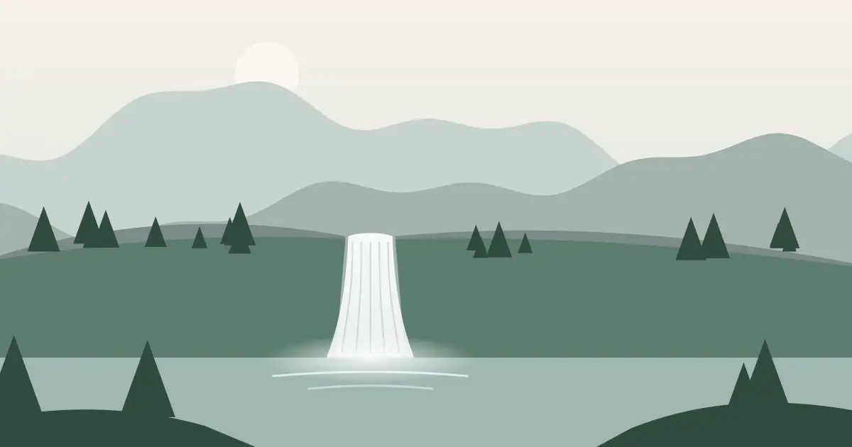Illustrated featured image for Margeson Falls in Iron County, Michigan