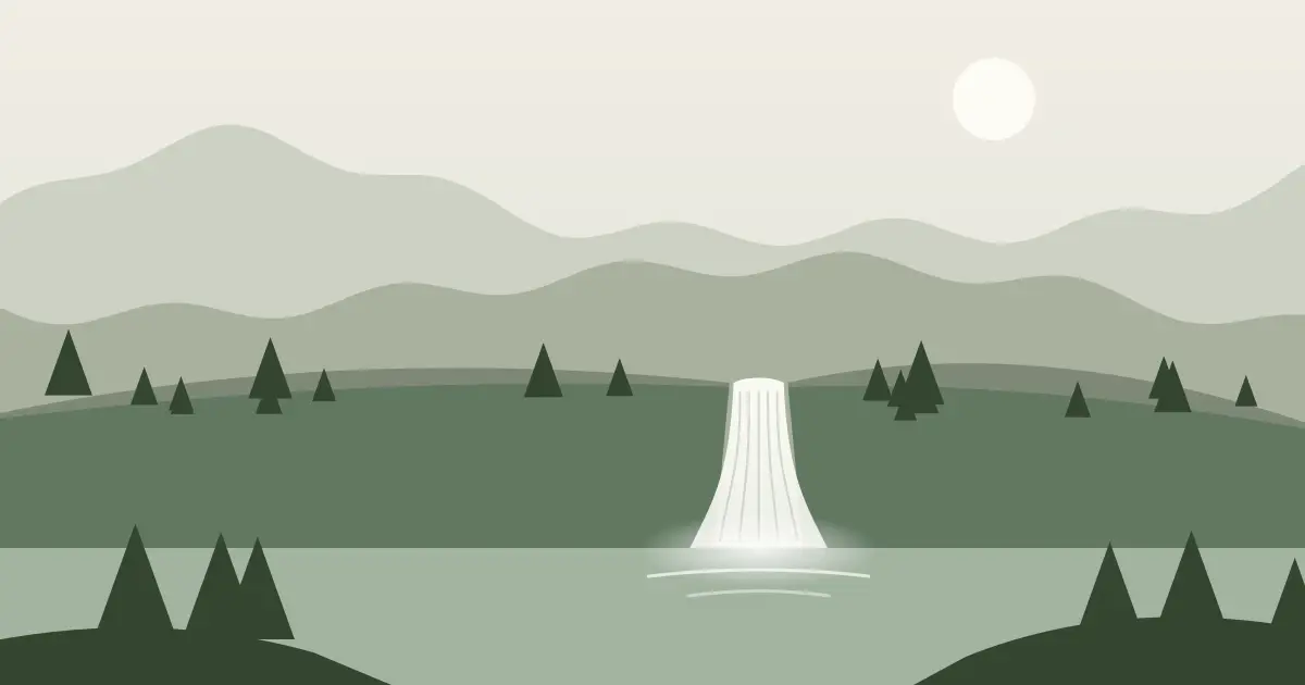 Illustrated featured image for Michigamme Falls (historical) in Iron County, Michigan