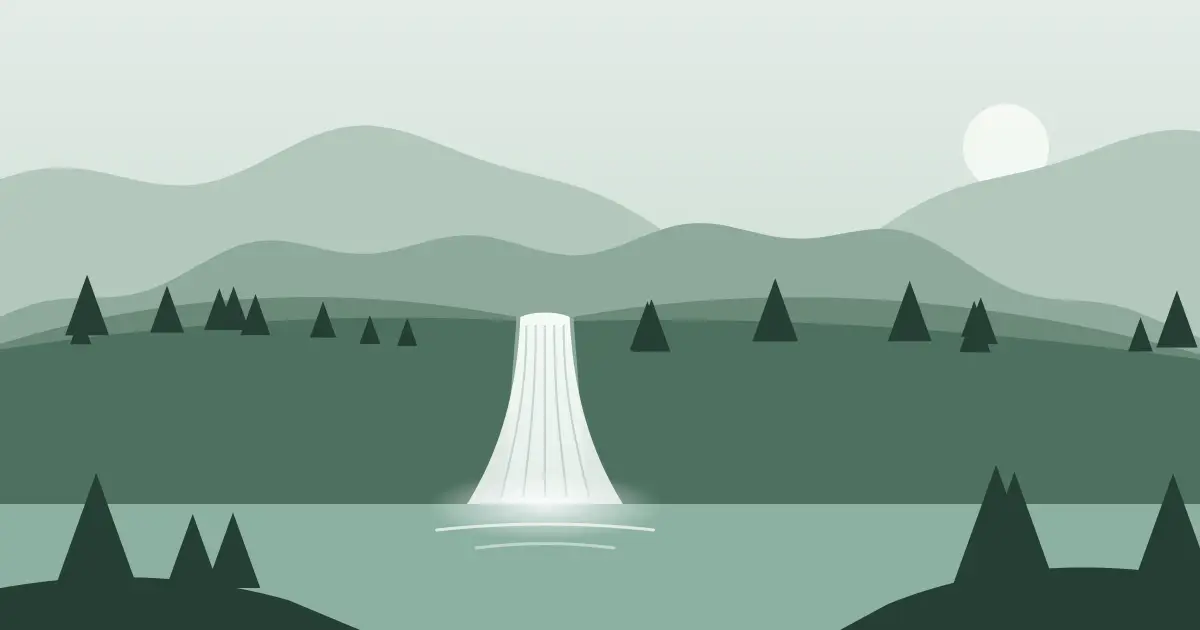 Illustrated featured image for Rose Falls (East) in Delta County, Michigan