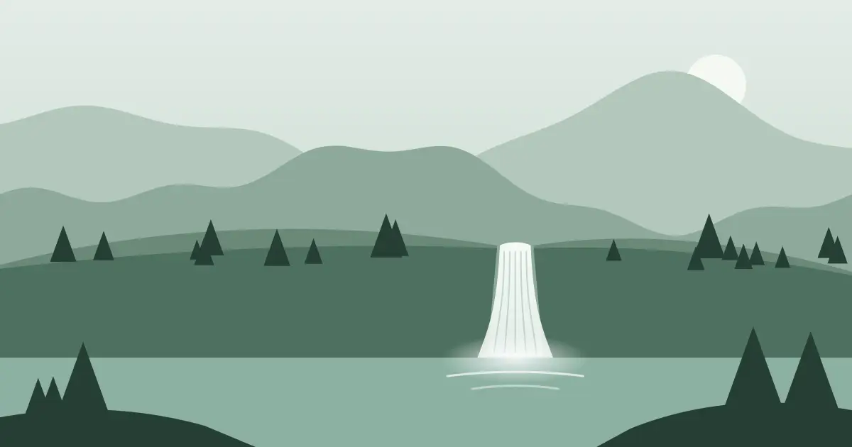 Illustrated featured image for Rose Falls (West) in Delta County, Michigan