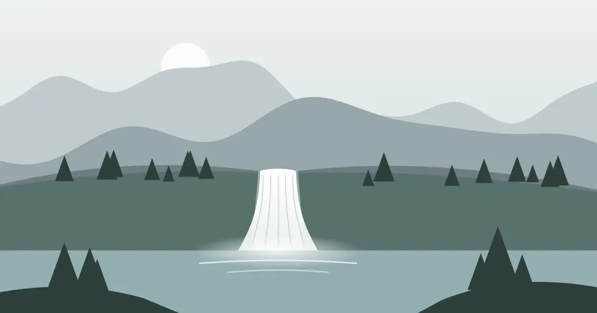 Illustrated featured image for Chipmunk Falls in Iron County, Michigan