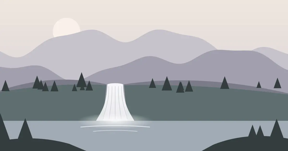 Illustrated featured image for Lower Mill Pond Falls in Dickinson County, Michigan