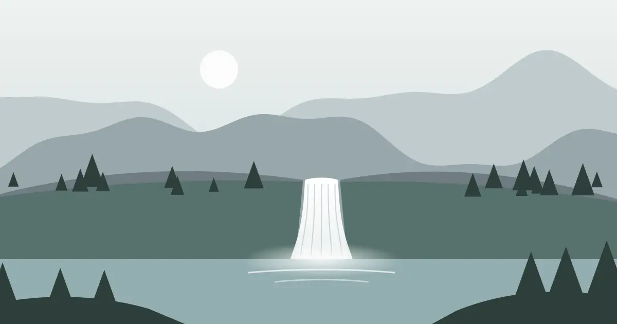 Illustrated featured image for Upper Mill Pond Falls in Dickinson County, Michigan