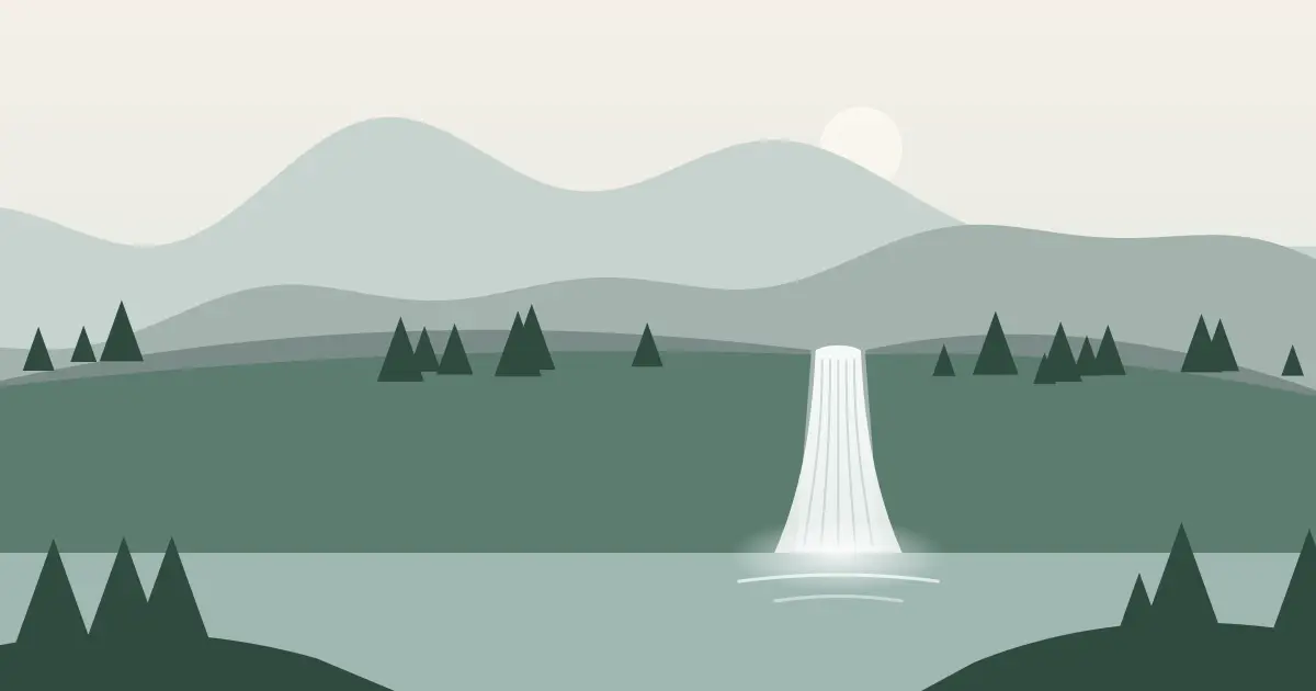 Illustrated featured image for Dean Falls in Flathead County, Montana