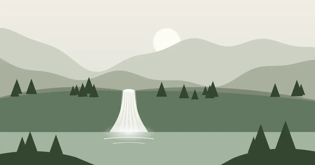 Illustrated featured image for Lange Falls in Lewis and Clark County, Montana