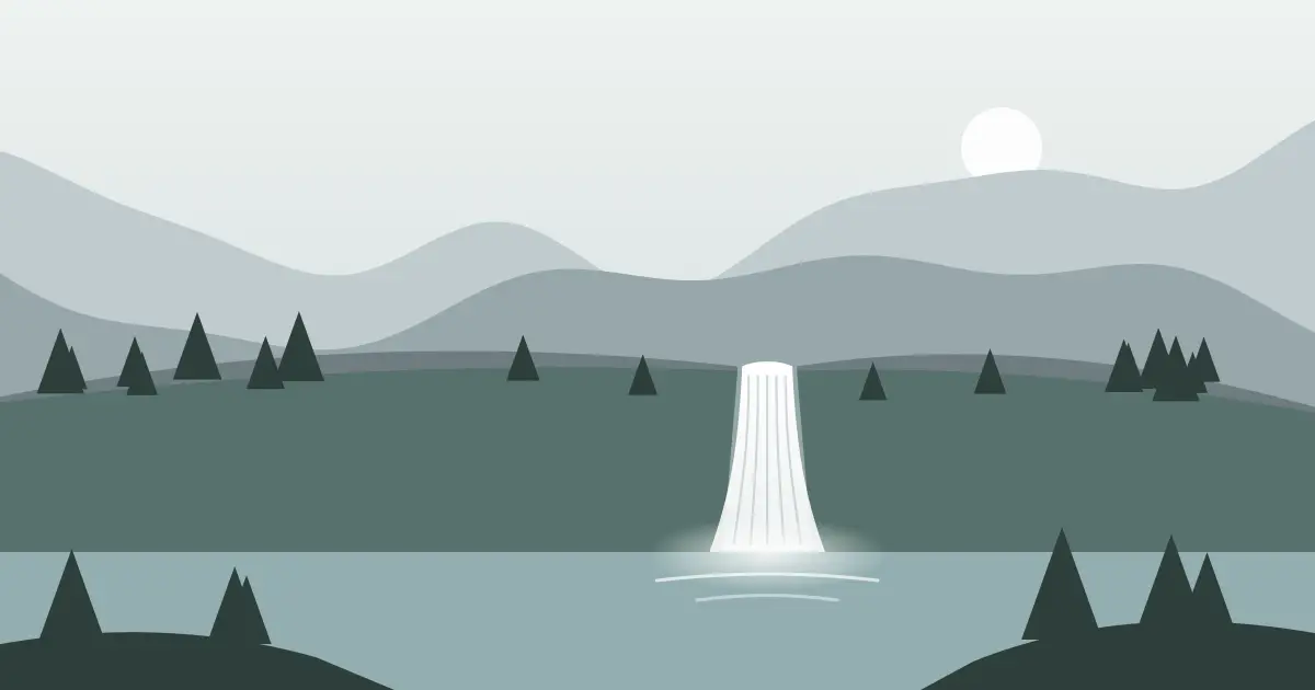 Illustrated featured image for Tenmile Falls in Lincoln County, Montana