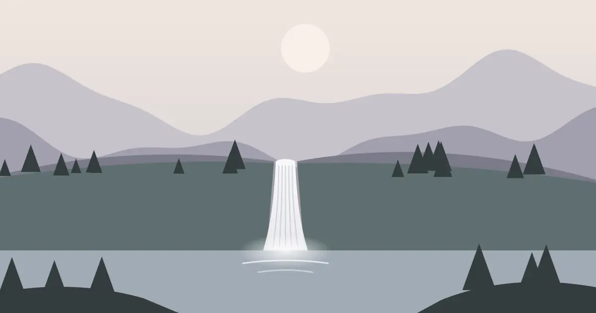 Illustrated featured image for Wolf Creek Falls in Fergus County, Montana