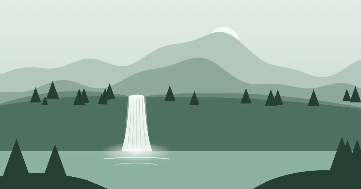 Illustrated featured image for Cascade Falls in Park County, Montana