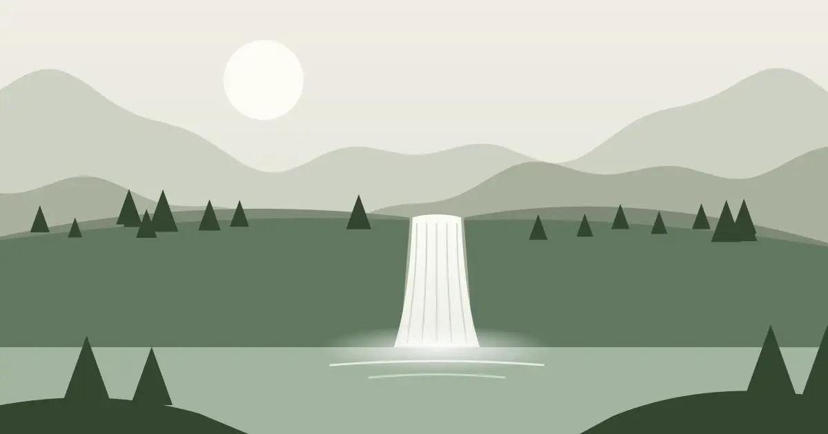 Illustrated featured image for Mud Creek Falls in Lake County, Montana