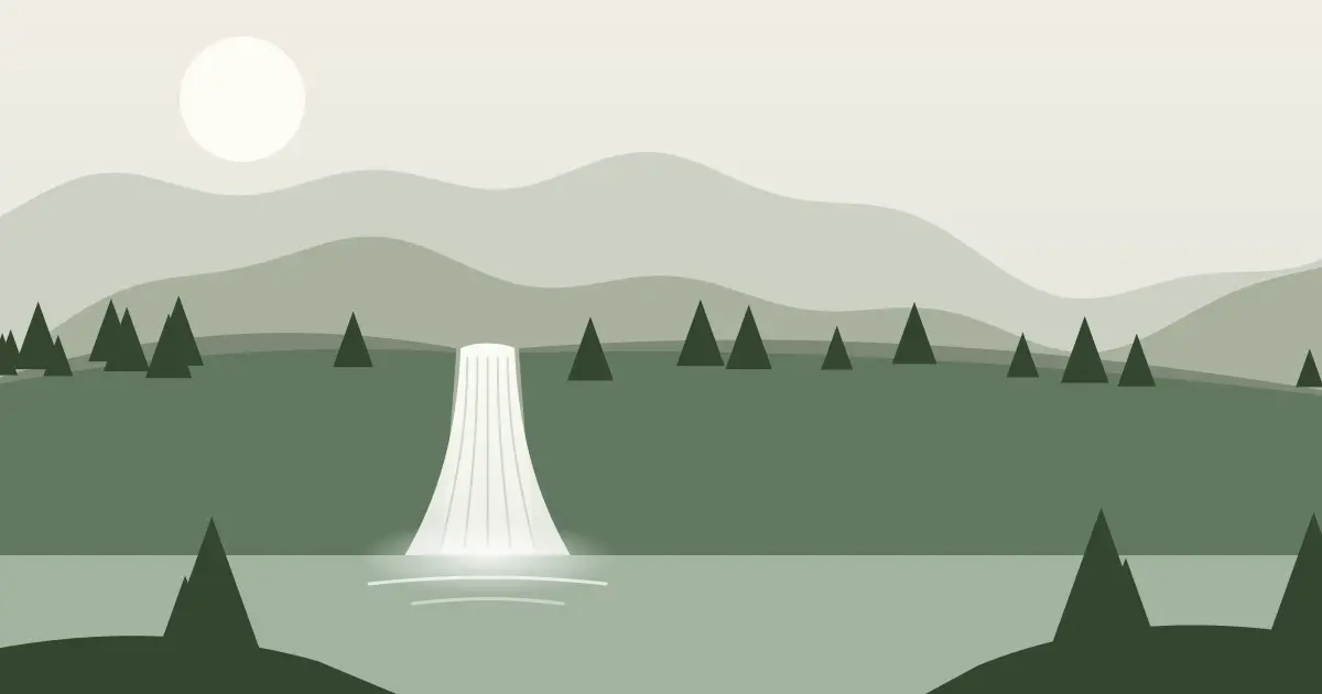 Illustrated featured image for Charlie Falls in Carbon County, Montana