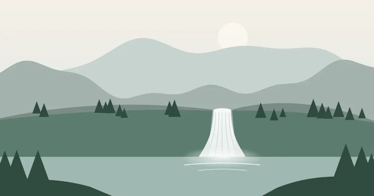 Illustrated featured image for Monture Falls in Powell County, Montana