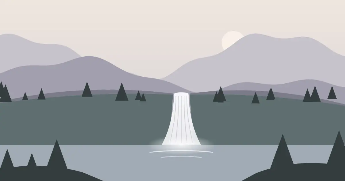 Illustrated featured image for Lost Creek Falls in Mineral County, Montana