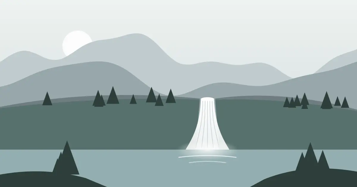 Illustrated featured image for Horseshoe Falls in Cherry County, Nebraska