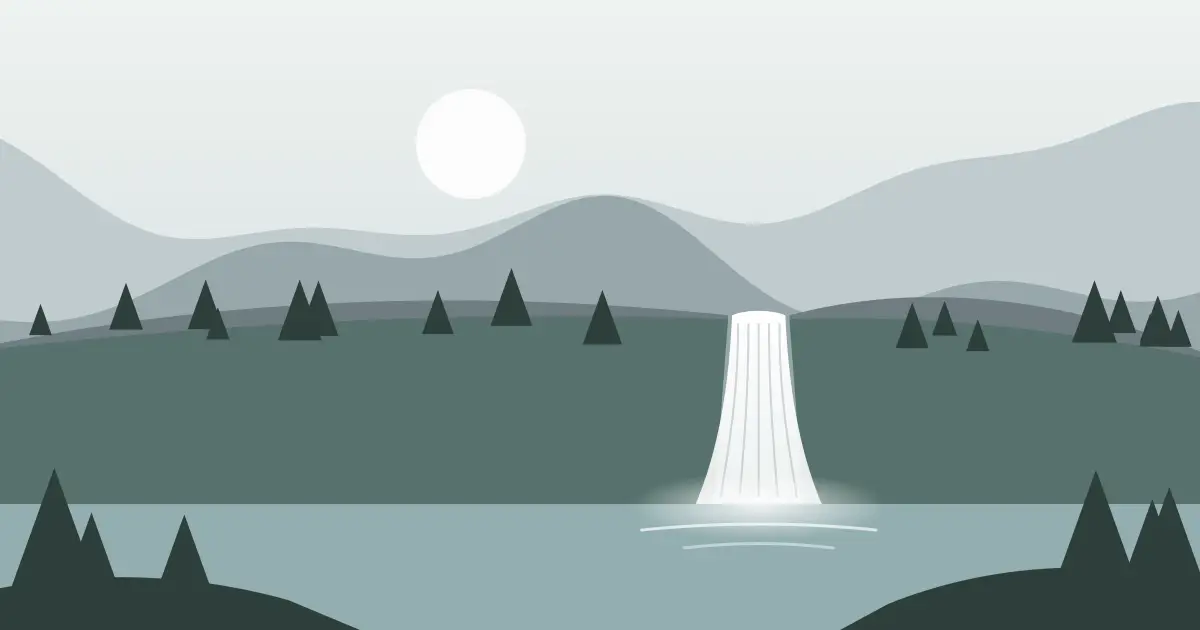 Illustrated featured image for Chamisa Vega Spring Falls in Sandoval County, New Mexico