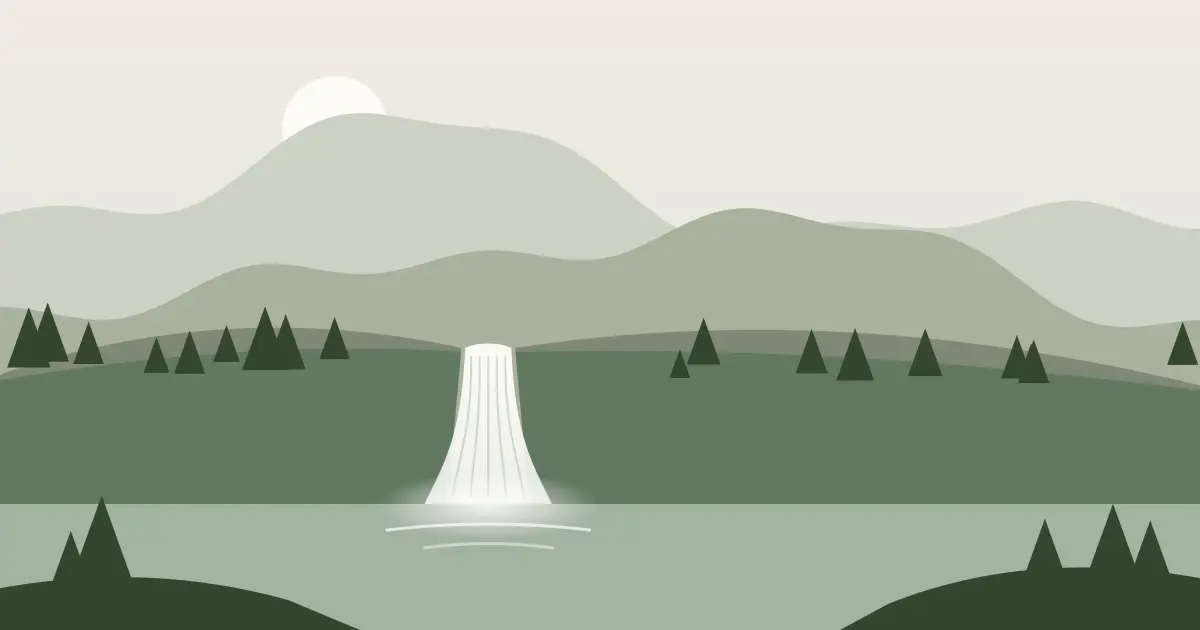 Illustrated featured image for Kingsley Falls in St. Lawrence County, New York