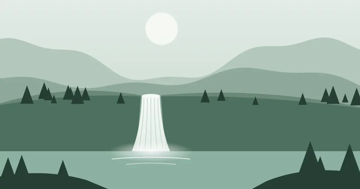 Illustrated featured image for Touey Falls in Hamilton County, New York