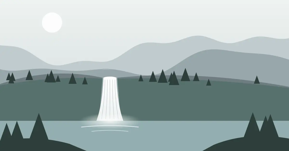 Illustrated featured image for Reems Creek Falls in Buncombe County, North Carolina