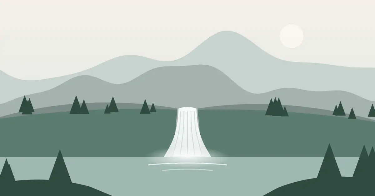 Illustrated featured image for Long Hope Falls in Ashe County, North Carolina