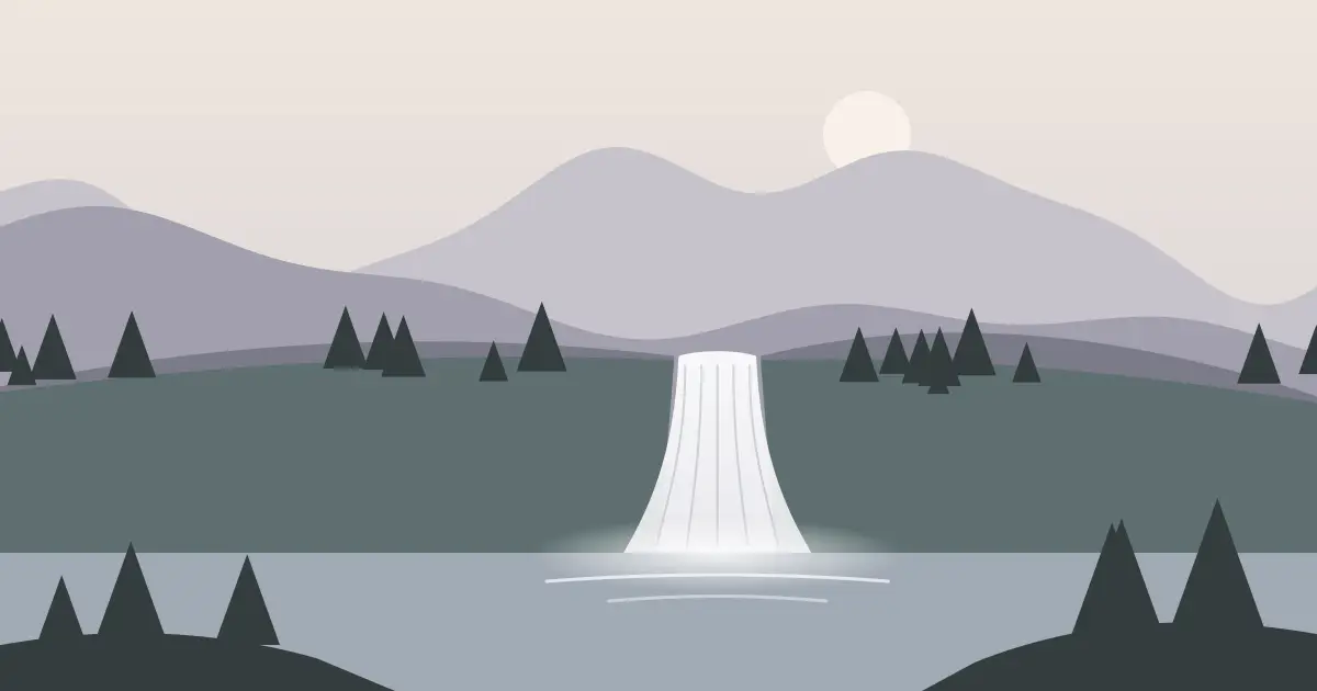 Illustrated featured image for Mineral Springs Falls in Ransom County, North Dakota