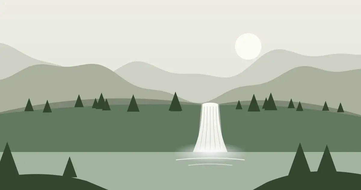 Illustrated featured image for Big Lyons Falls in Ashland County, Ohio