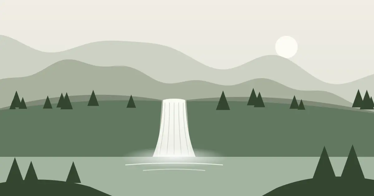 Illustrated featured image for Little Lyons Falls in Ashland County, Ohio
